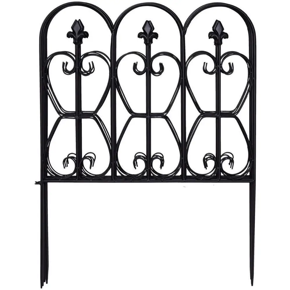 

Goplus 10FT x 32in Folding Decorative Garden Fence Set of 5 Coated Metal Panels New OP3643