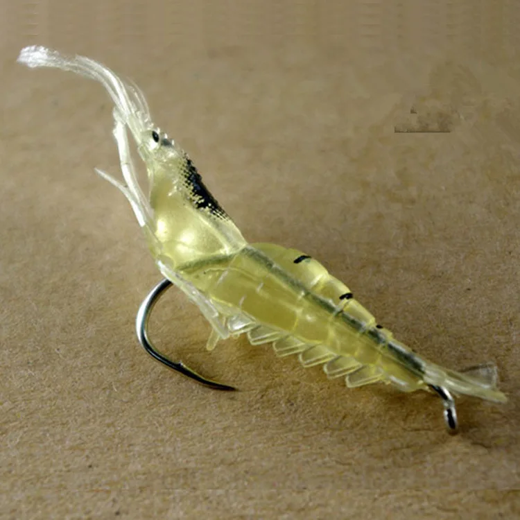Sea Fishing Shrimp Fake Bait Shrimp Soft Baits Prawn Lure Hook Worm Silicone