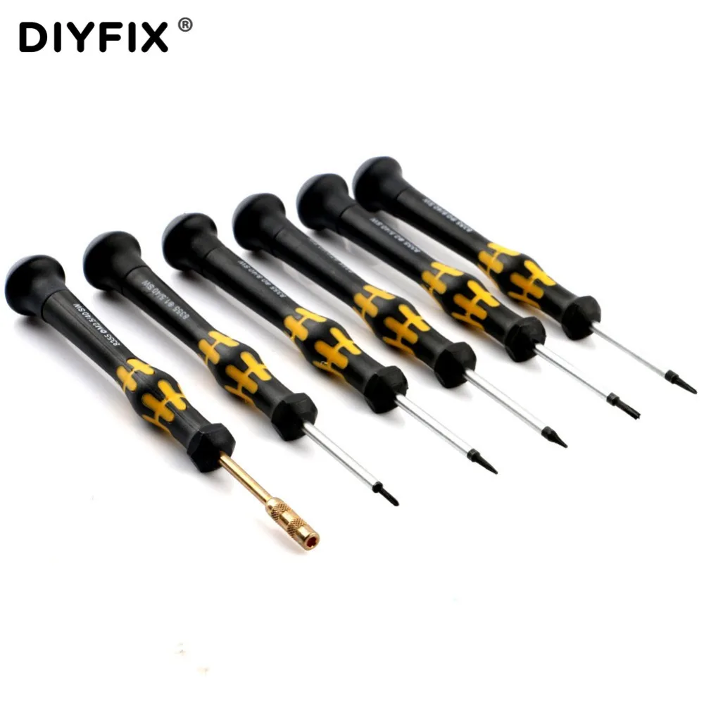 Набор прецизионных магнитных отверток DIYFIX 6 в 1 шестигранная и Шестигранная