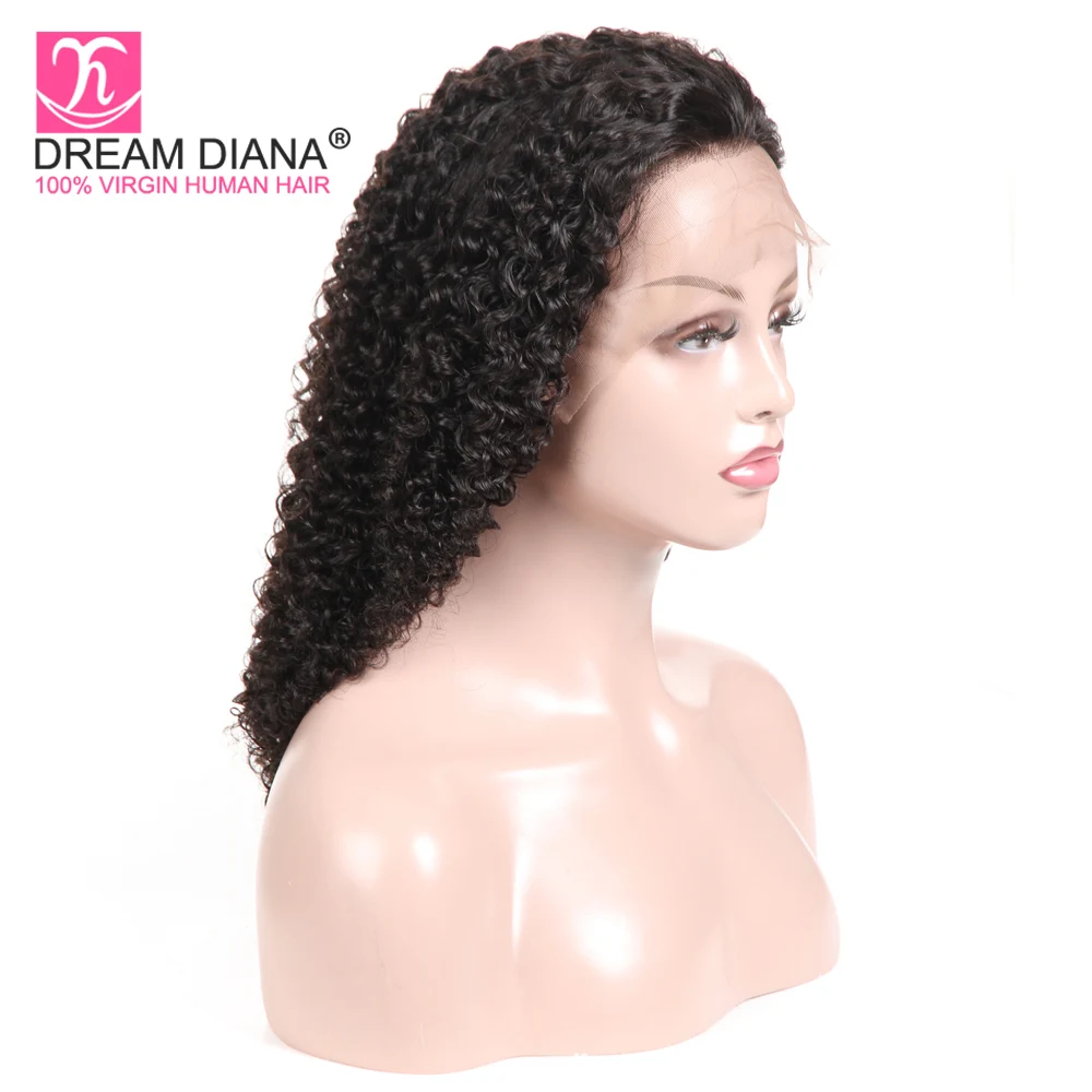 DreamDiana Brazilian Kinky Curly Full Lace Wig Swiss Lace Wig Remy Afro Kinky Full Lace Hand Tied Full Lace Wigs 4 Days Delivery