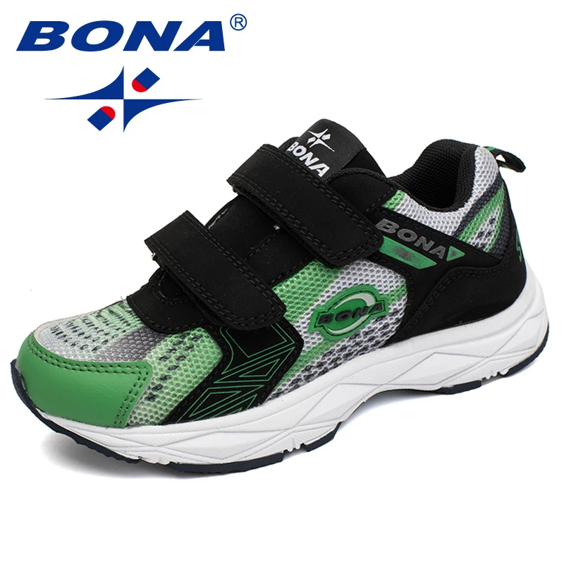 بونا جديد الأزياء نمط الأطفال حذاء كاجوال هوك و حلقة الفتيان الأحذية في الهواء الطلق الركض رياضية شبكة الفتيان أحذية رياضية شحن مجاني