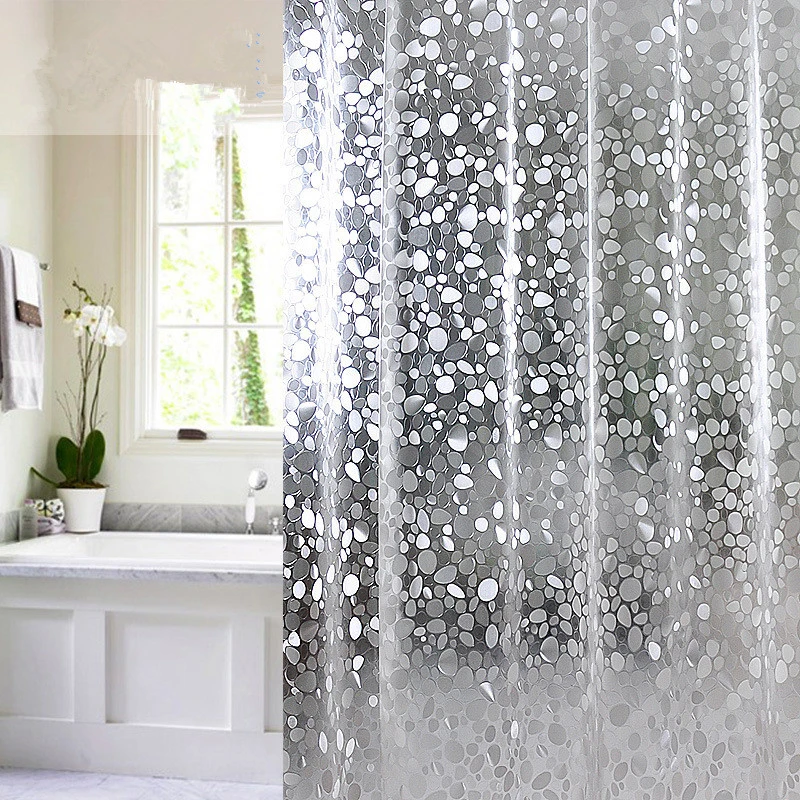 EVA Shower Curtains Waterproof Mildew Resistant Semi Transparent