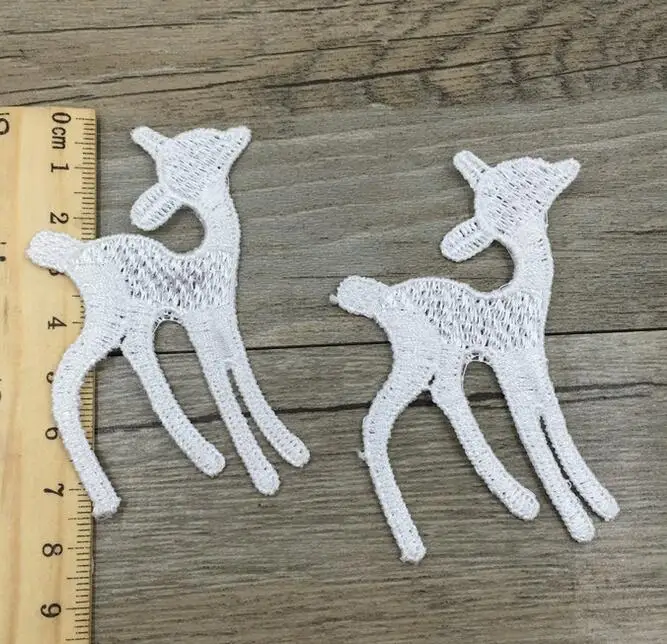 

15pcs/lot cartoon deer Lace Applique Mesh Trim For Garment Accessories Decoration Sew On Guipure Lace Fabric