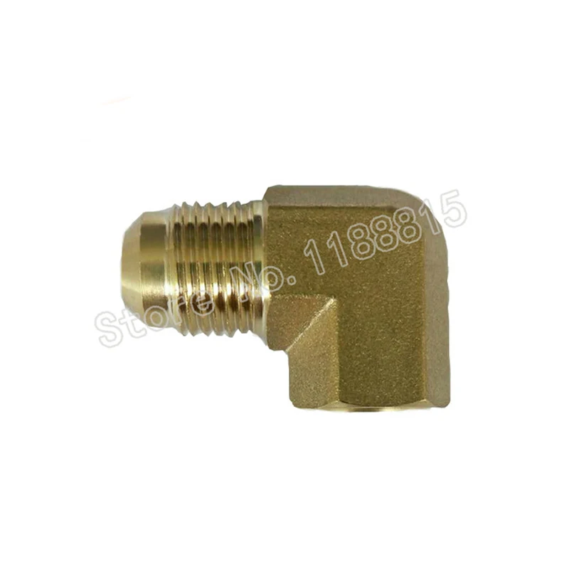 2 PCS / LOT Brass Elbow 3/8 flare + 1/4"NPT thread 90 degree Brass connector