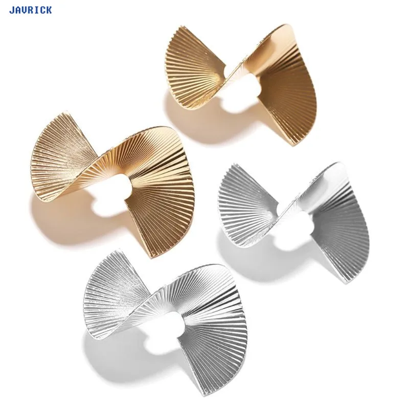 

JAVRICK Punk Irregular 3D Metal Spiral Geometric Stud Earrings Women Bib Fashion Jewelry