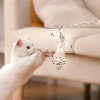 

2019 New Interactive Fishing Stick Funny Teaser And Exerciser Wand With Feather For Cat Toys Kitten