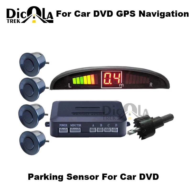 

Car LED Display Parking Sensor Kit Multi-Color 4 Sensors Reverse Backup Radar System For Most Cars