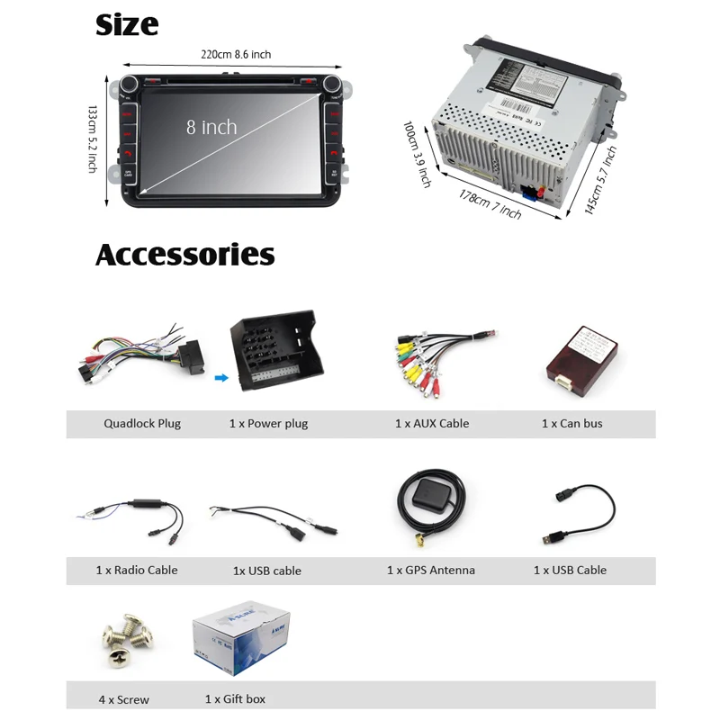Sale A-Sure 2 Din Android Auto Radio GPS DVD Navigation For VW PASSAT B6 Polo Sharan TIGUAN TOURAN CADDY GOLF 5 Mk6 T5 SEAT Skoda 3