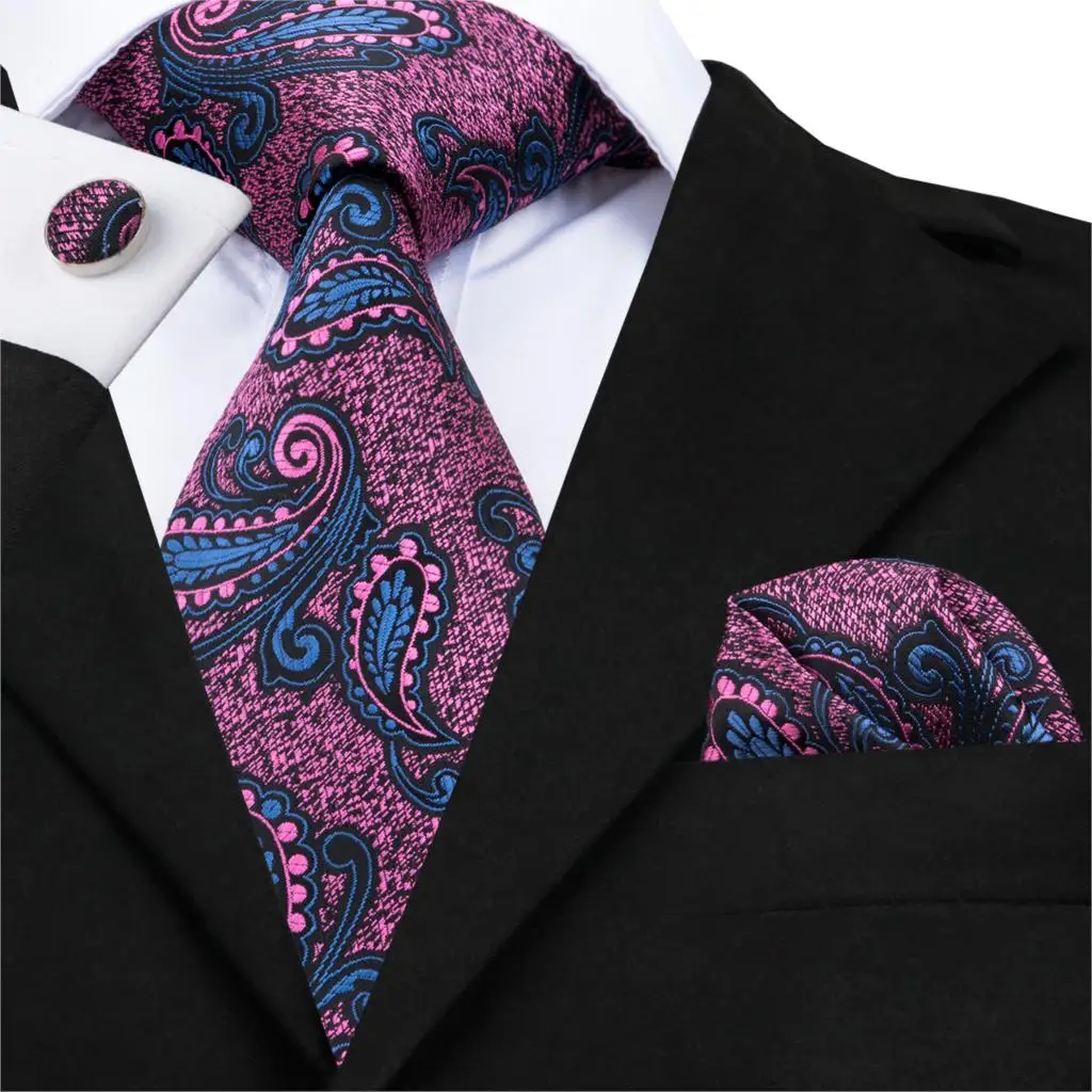 SN 1696 Hi Tie Men's Luxury Tie Fashion Purple Jacquard Woven Ties Silk ...