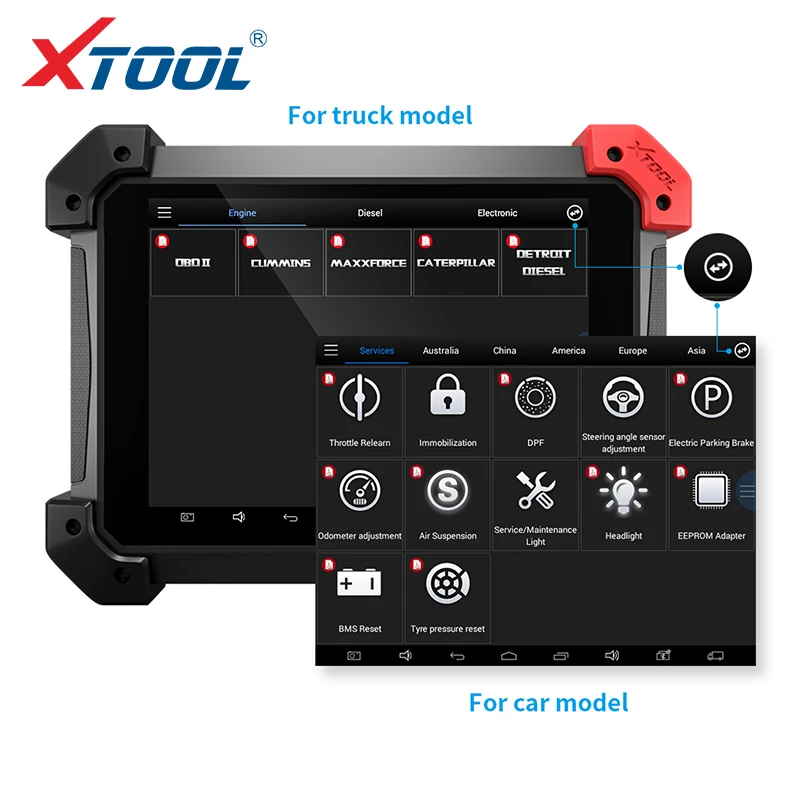 

XTOOL PS90 PRO Professional OBD2 diagnostic tools work Both Car and Trucks PS90 Heavy duty code read scanner odometer adjustment