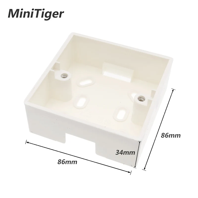 Внешняя Монтажная коробка Minitiger 86 мм* 86 мм* 34 мм для 86 мм стандартного сенсорного переключателя и розетки применяется для любого положения поверхности стены