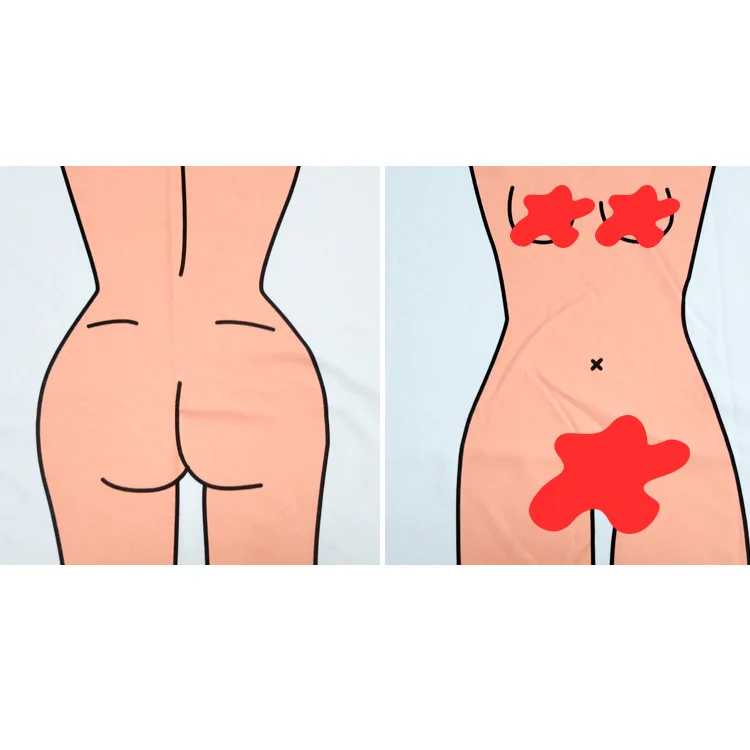 3D Сексуальное Женское полотенце из микрофибры с мультяшным рисунком парное