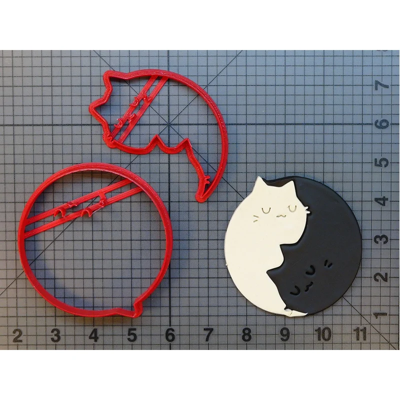 

Cat Yin Yang Cookie Cutter Baking Tools 3D Printed Fondant Cupcake top Cutter Cake Baking Cutters Tools cortadores de fondant