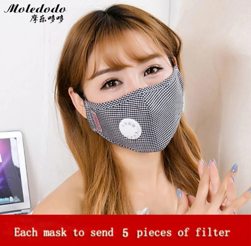 Moledodo 1PC PM2 5 Dust Mask Adult Cotton Anti fumes respirator Mask on the mouth adjustable