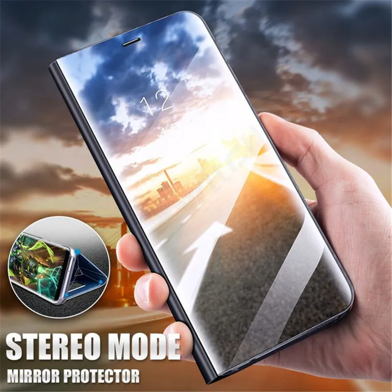 

Mirror Flip Phone Case For Xiaomi Redmi 6 6A Note 4x 6 6Pro 5pro 5 5Plus Cases For Xiaomi 7 Note 7 7pro Clear View Leather Cover