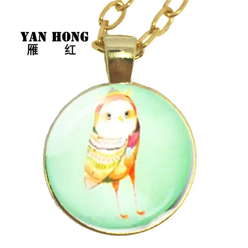 Стекло модное Кристальное ожерелье ручной работы, сова мультфильм дизайн. Сова-символ мудрости и мужества. Это подарок на день рождения