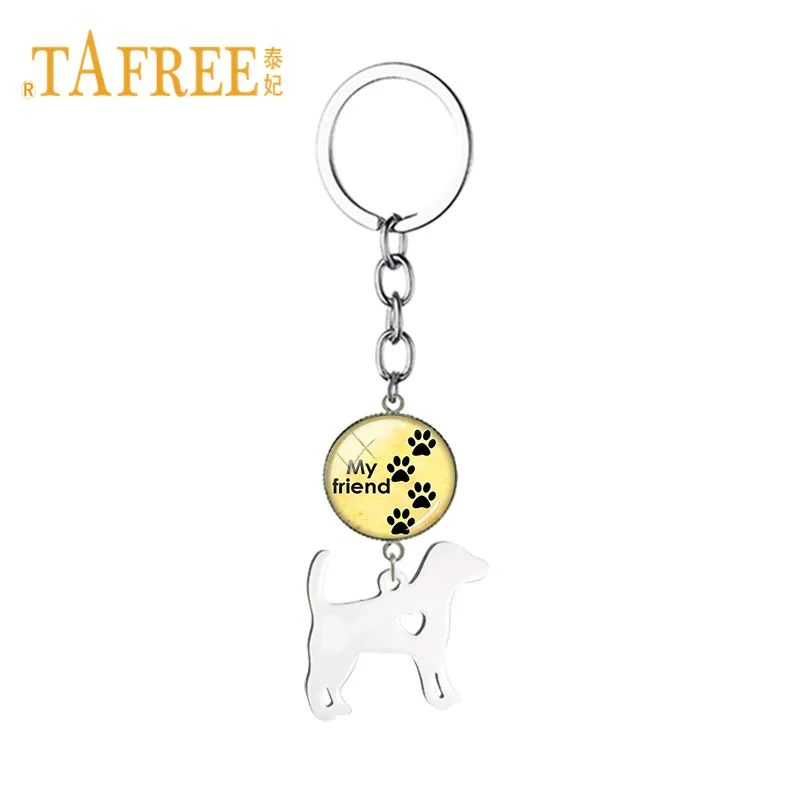 TAFREE винтажный собачий брелок любовь принт лапы питомца UK Beagle для автомобиля