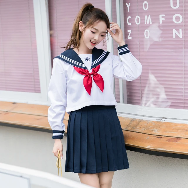 New Arrival Japanese JK Sets School Uniform Girls Sakura Embroideried