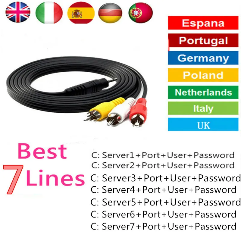 7 clines Cccam Португалия для Испании Oscam Германия DVB S2 decodificador ТВ satelial бесплатно Ccam Dazn спутниковый ТВ приемник