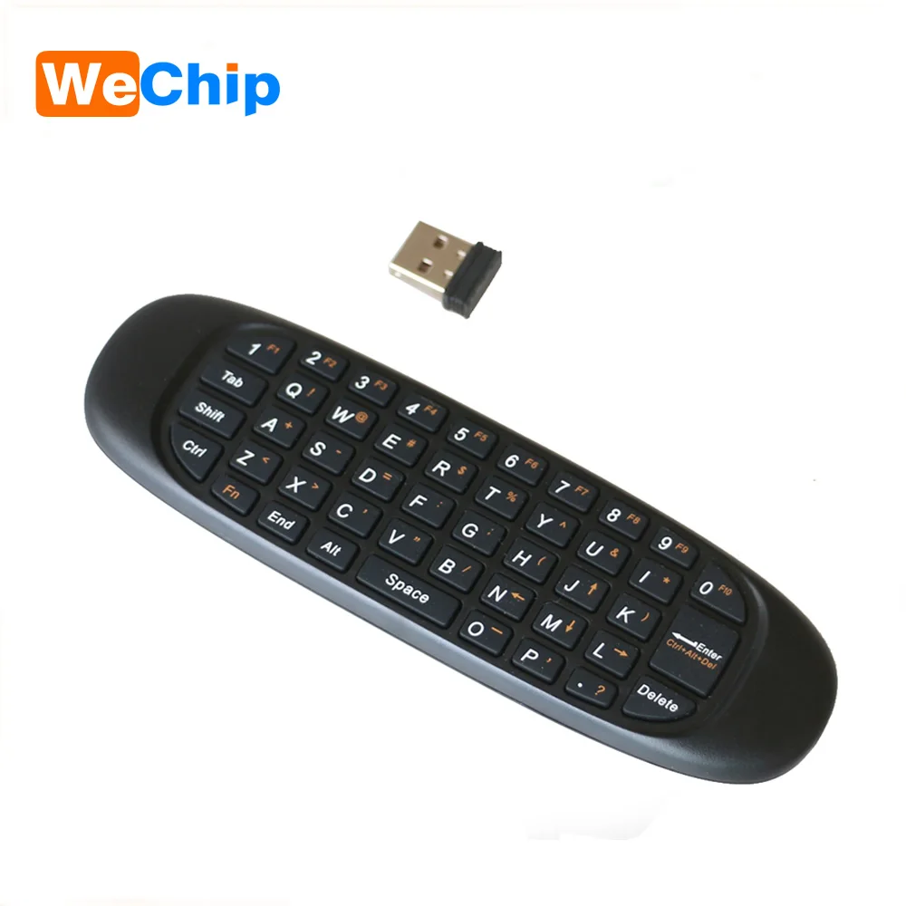 Беспроводная игровая клавиатура Wechip C120 Fly Air mouse, Android пульт дистанционного управления, перезаряжаемый 2,4 ГГц для Smart tv box/Mini PC/tv