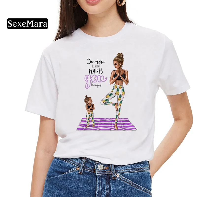 

SexeMara Mom T shirt Women Mother's Love Print White T-shirt Harajuku Mama TShirt Vogue Tops tee shirt Femme Vogue Summer TShirt