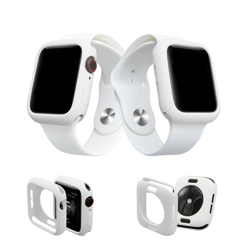 Мягкий чехол для Apple Watch Band 44 мм 40 42 38 яркий защитный карамельных цветов iwatch 4 3 2 1
