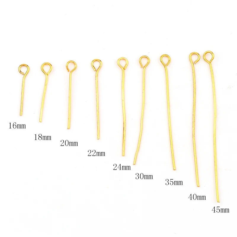 New Fashion Cheap 16mm45mm Eye Head Pins Gold Color Eye Head Pins