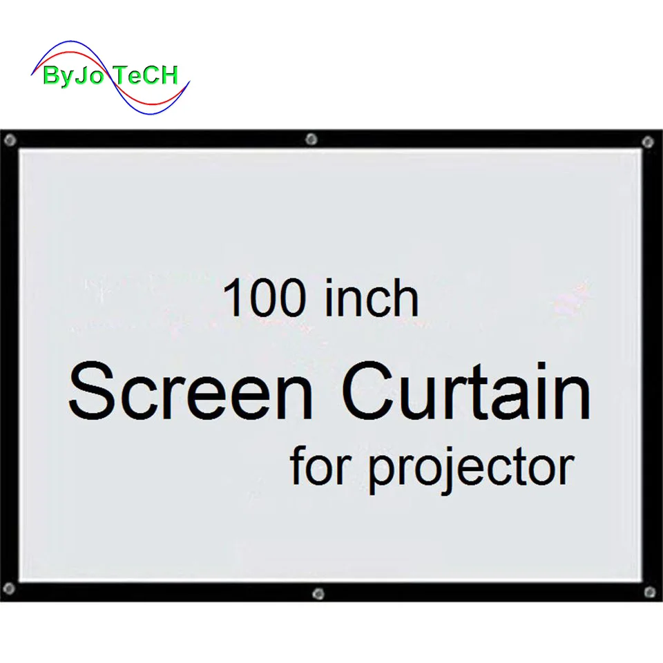 

ByJoTeCH Screen Curtain100 inch 16:9 or 4:3 Projector HD Screen Front projection screen fabric with eyelets for proyectr