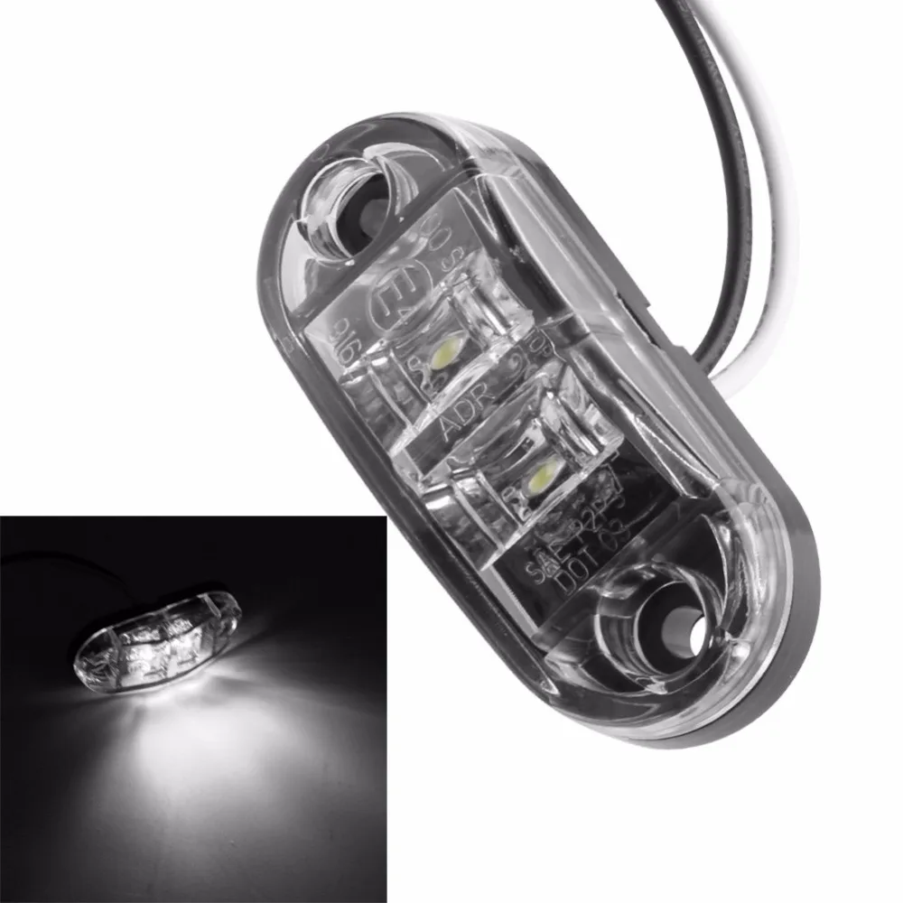 

Hot Selling 1 PC White 2LED Side Marker Clearance Light Lamp Car Truck Trailer Caravan 10-32V