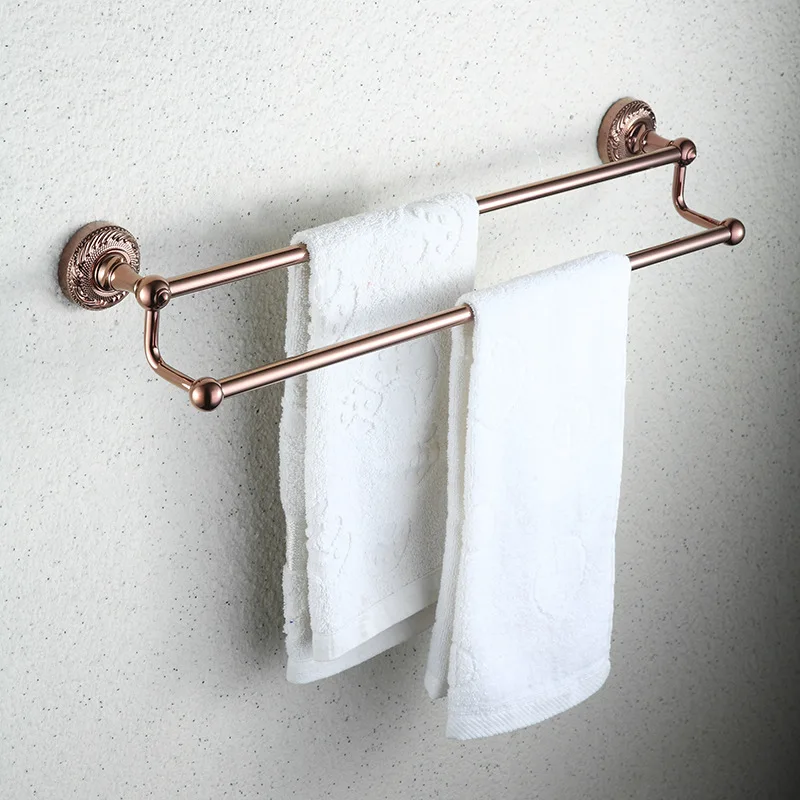 

Towel Bars Bathroom Hardware Bathroom Fixture Home Improvement copper double towel bar high end whole sale can customized logo