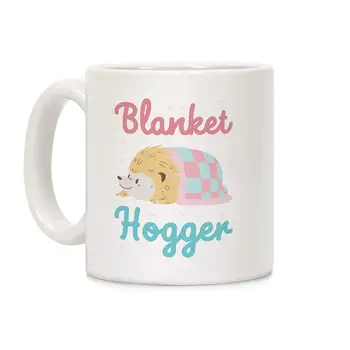 

Blanket Hogger White 11 Ounce Ceramic Coffee Mug