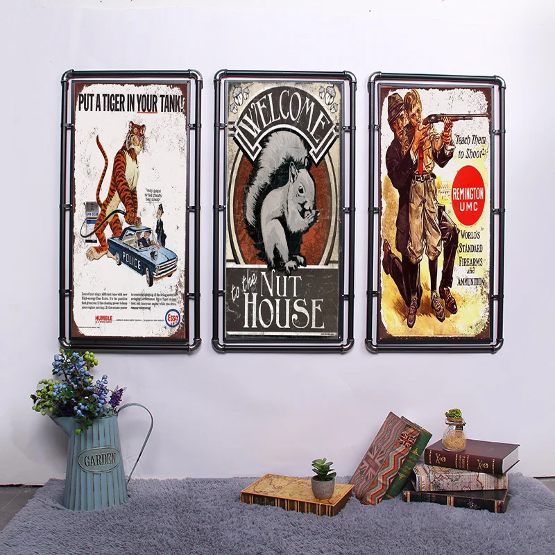 

Neon Metal Sign Retro Esso Tiger Decor Tin Plaque Tin Gasoline Plate American Style Vintage Car Garage Rectangle Poster 20x30cm