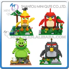 Wholesales 48 pcs/lot Mix 4 models Mini Qute LOZ Kawaii cartoon phone game bird animal building blocks model educational toy