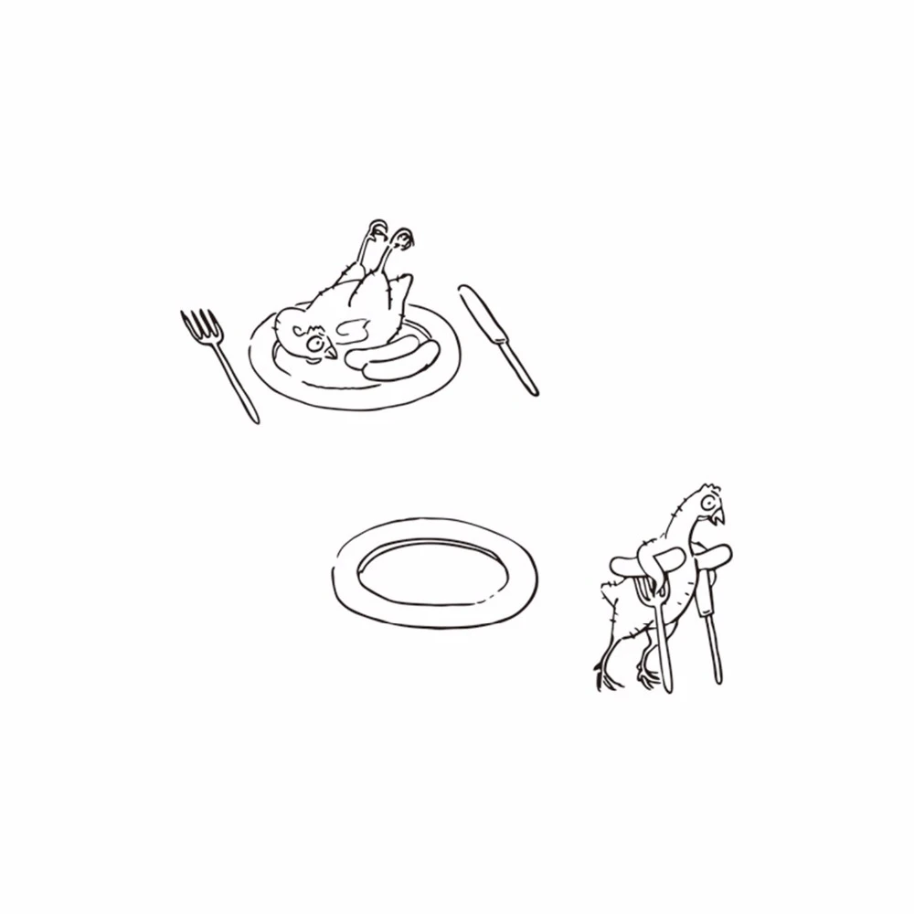 かわいい漫画鶏ナイフとフォーク壁ステッカーガール子供リムーバブルadesivoボーダー壁紙キッチンルームのインテリア Room Decoration Wallpaper Kitchenborder Wallpaper Aliexpress