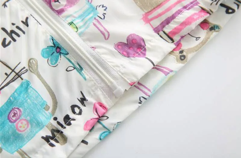CUte Rabbit Graffiti Kids Jacket For Girls Trench Coats Spring Sunscreen Clothing Comfortable Girl Jackets Girls Outerwear Coats (7)