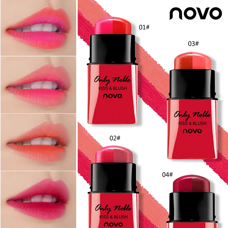 

NOVO Two-color lip cheeks stick dual-use blush cream rouge stick gradient lipstick