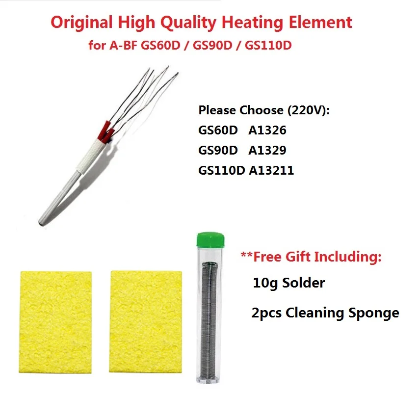 

Original A-BF GS60D GS90D GS110D 90W Soldering Iron Heating Element Heater replace CXG DS60T DS90T DS110T soldering iron heater