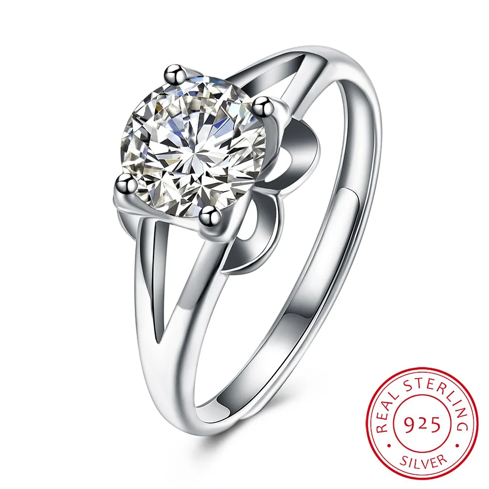 

New Fashion Original 100% 925 Sterling Silver Ring Silver Luxury Design Adjustable Silver Ring For Women 925 Jewelry Gift