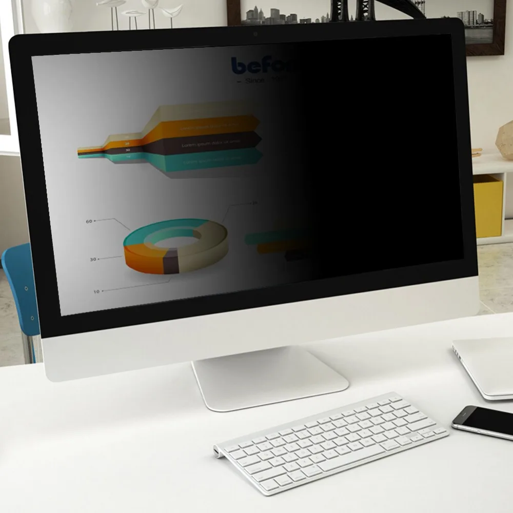Продажа Befon 23 дюйма (169) Фильтр конфиденциальности экрана монитора компьютера Защитная пленка для широкоформатного настольного ПК 509 мм * 286 мм