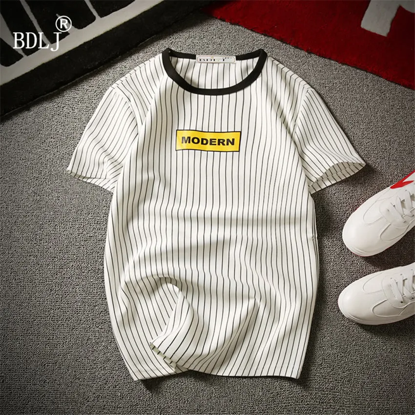

BDLJ High Quality2017 Men's T-Shirts striped Shirt Tee Summer Short Sleeve Men T Shirts Homme plus size 5xl