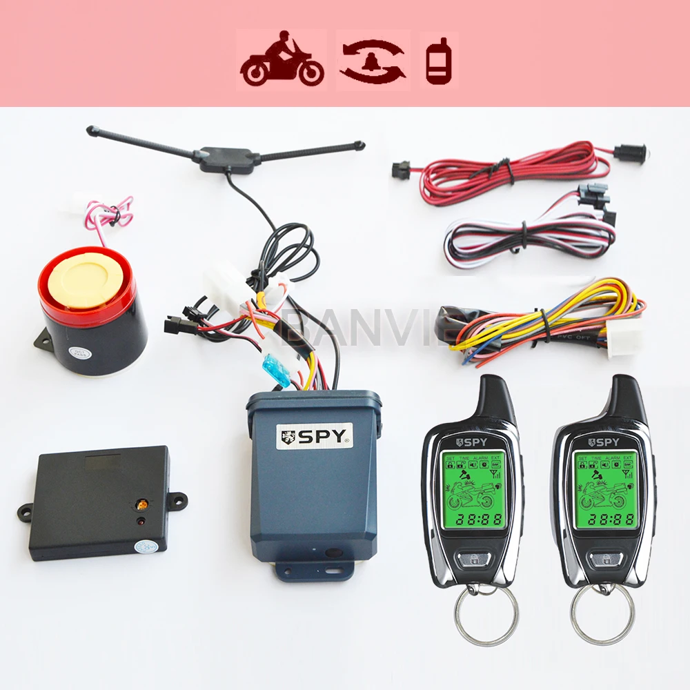 100% OEM from SPY 5000m 2 Way Anti-theft Motorcycle security alarm system with two LCD transmitters remote engine start 100% OEM from SPY 5000m 2 Way Anti-theft Motorcycle security alarm system with two LCD transmitters remote engine start