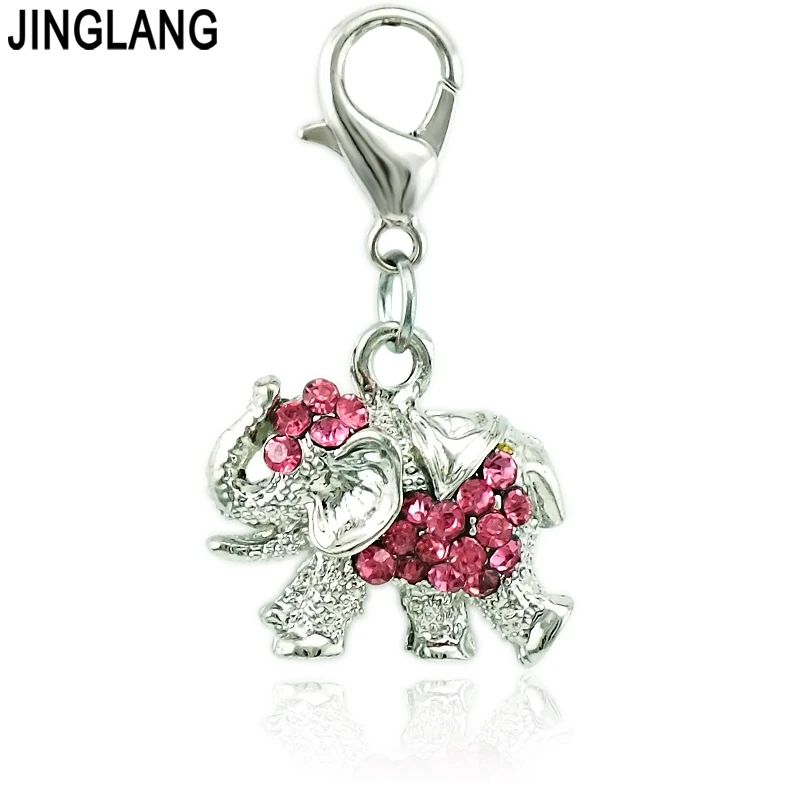 JINGLANG/оптовая продажа подвески в виде животных с застежкой лобстером и стразами