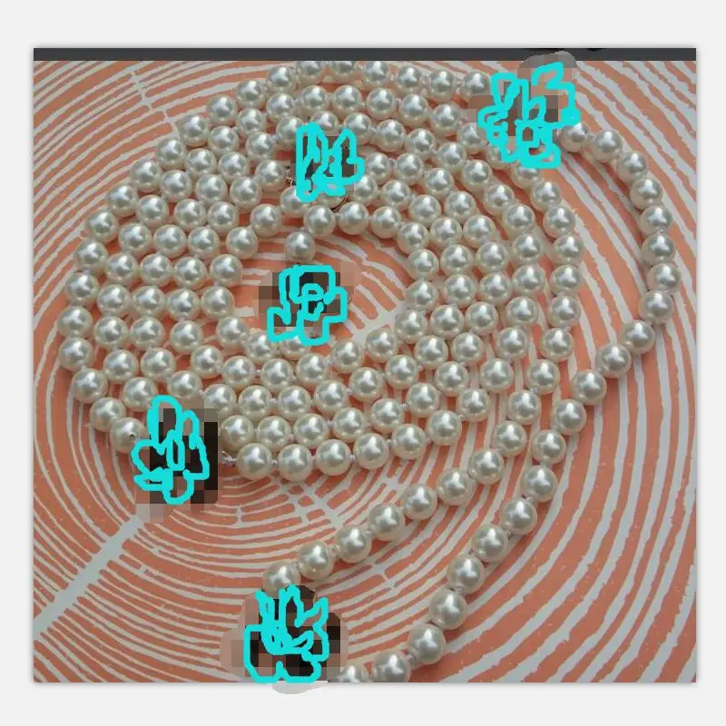 

23ZHAO Jewelry Fashion 8mm sea white shell pearl necklace Long 60"