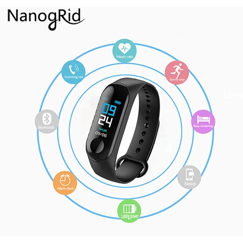 

New Smart Fashion Bracelet Color Screen Heart Rate Blood Pressure Monitor Fitness Running Tracker Watch For Man Woman And Child