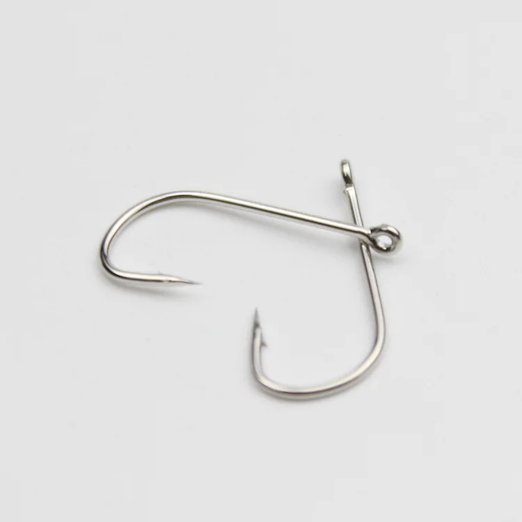 20pcs/lot Long Shank Barbed Fishhook 2#-10# silver high Carbon Steel Single Circle carp Bass hook Sea Tackle Accessories