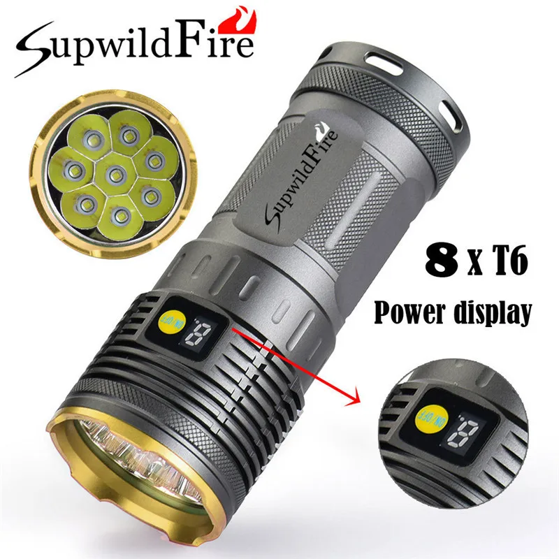 20000LM 8 x XM L T6 font b LED b font Power Mode Digital Display Hunting