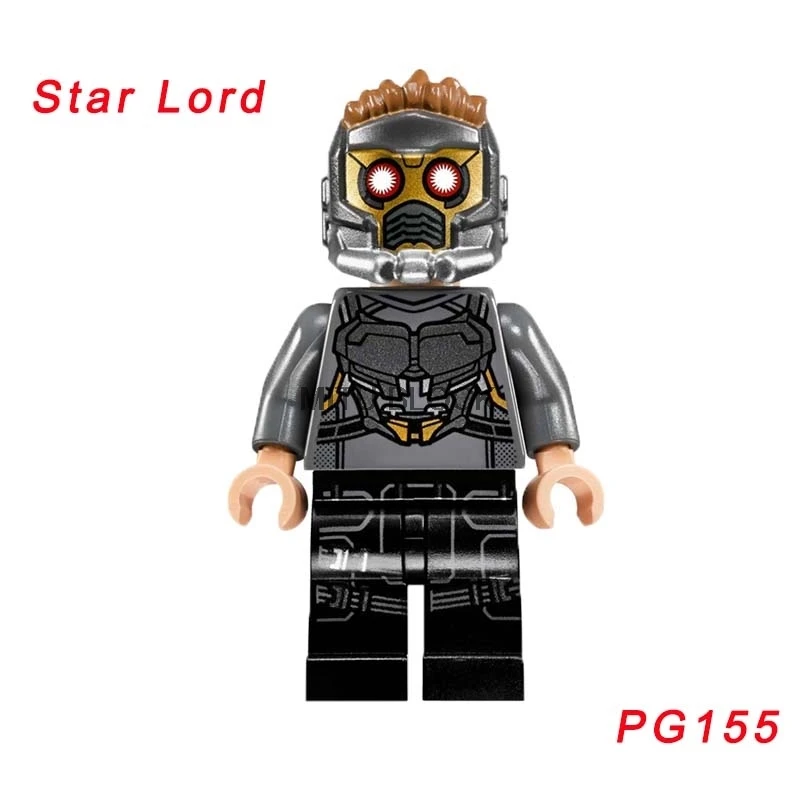Super Heroe Star-Lord Rocket енот Капитан Marvel Железный человек видение строительный блок - Цвет: pg155