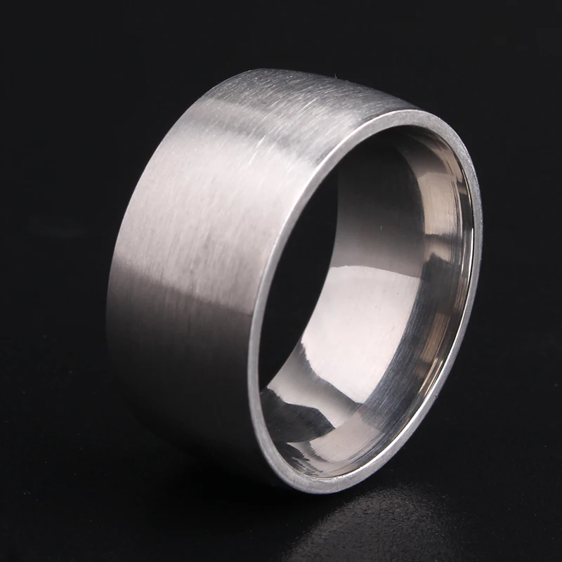 

free shipping 10mm Silver Matte Smooth 316L Stainless Steel wedding rings for men women wholesale