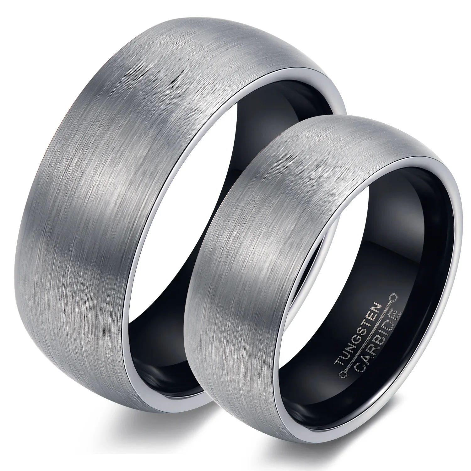 simple Couple Rings Tungsten Steel Wedding Engagement Ring Rose Gold or Black Color Men Women Jewelry Never Fade