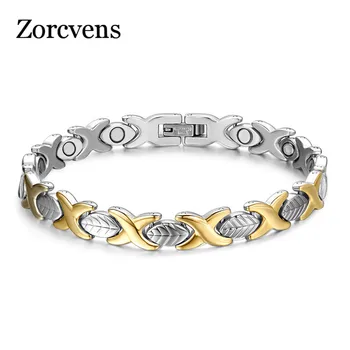 

ZORCVENS New Health Magnet Bracelet Bangle For Women Titanium Steel Jewelry Christmas Gifts
